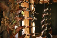 Hunting rifles in a display rack