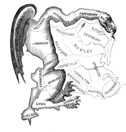 1812 drawing of the Gerry-mander