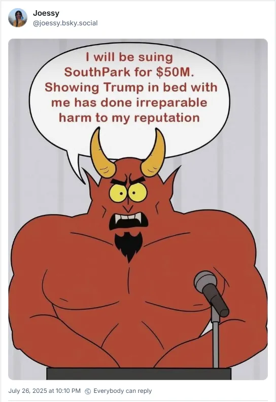Satan suing South Park