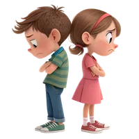 Two children who disagree