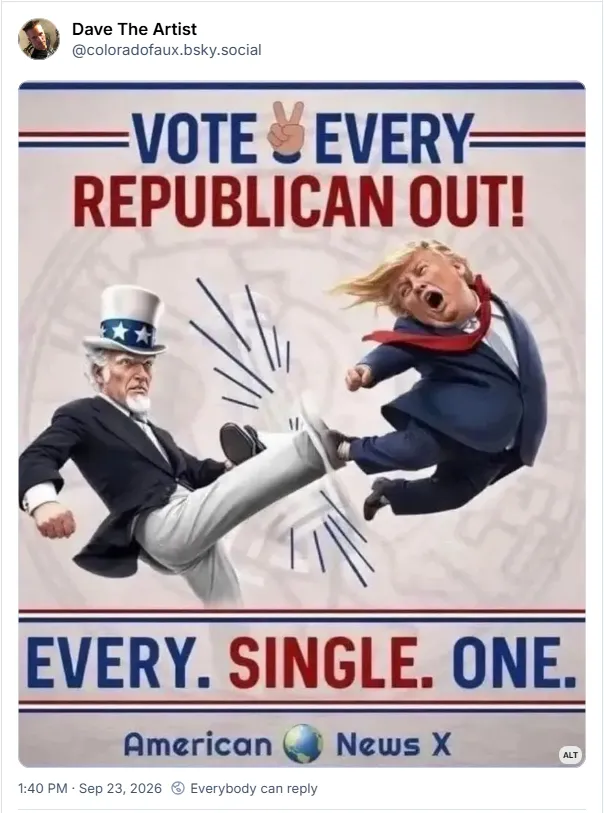 Vote every Republican out! Every. Single. One.