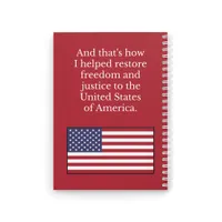 D.E.F.E.N.D. Democracy notebook, back