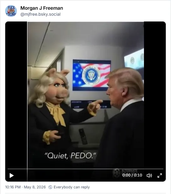 Ms. Piggy to Donny 2-Dolls: 'Quiet, pedo'