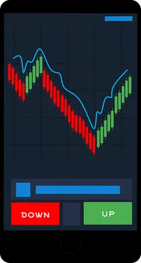 Image of a generic stock trading app showing a decline in value followed by a rise in value