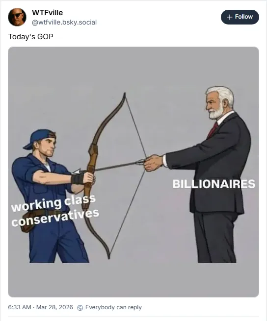 Billionaires and Working Class Conservatives working toward a common goal