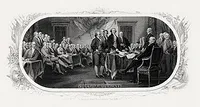 Frederick Girsch engraving of the John Trumbull painting titled 'Declaration of Independence'