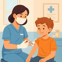 Child receiving a vaccination